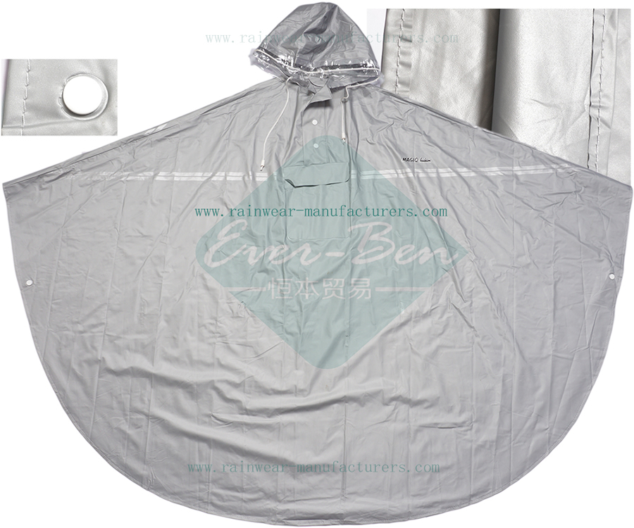 Grey PVC Waterproof Cycling Gear-Green PVC Cycling Cape